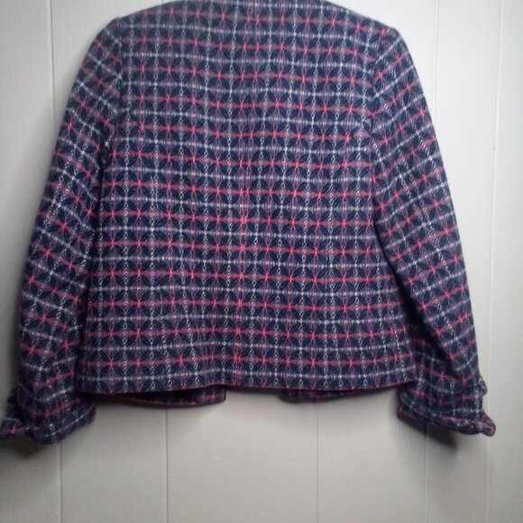 Pendleton Blazer Jacket 4 Wool Cashmere Lined Black Red - Picture 4 of 14